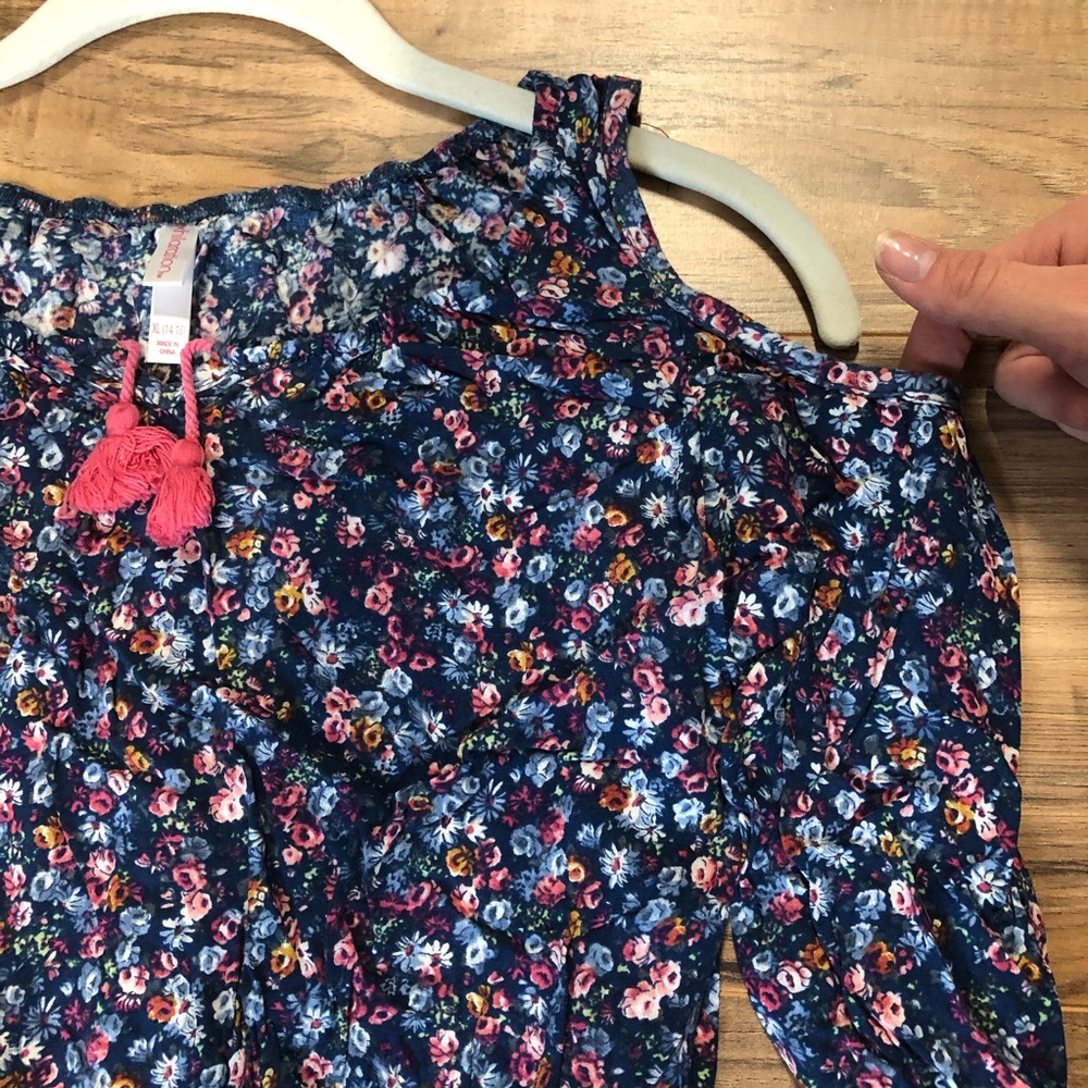 Xhilaration Cold Shoulder Floral Romper SZ 14-16